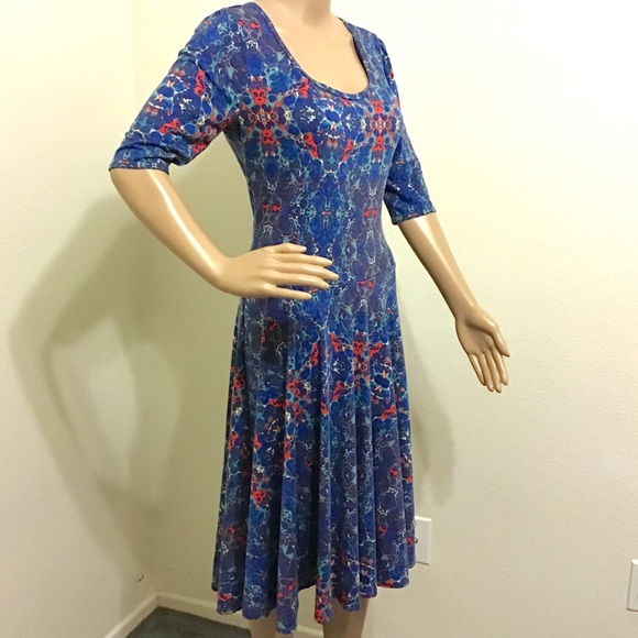 LuLaRoe Nicole Fit & Flare Dress M 10-12 - Picture 1 of 7